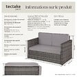 TECTAKE - Canapé de jardin modulable en résine tressée gris coussins amovibles hydrofuges - vignette