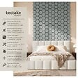 TECTAKE - Lot 8 panneaux acoustiques traitement acoustique en mdf placage bois véritable chêne gris clair 76x62x1,8 cm absorption phonique feutre nid abeilles - vignette