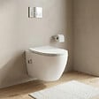 SWISS AQUA TECHNOLOGIES - Fusion WC japonais suspendu sans bride, chasse d'eau Vortex + abattant SoftClose, blanc (SATFUS11BFC) - vignette