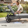 TECTAKE - Bain de soleil métal 6 positions avec roulettes gris/gris clair - vignette