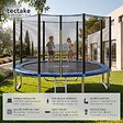 TECTAKE - Trampoline robuste élasticité ressorts solides filet sécurité résistant ouverture zippée poteaux rembourrés coussin protection noir bleu 366 cm ø - vignette