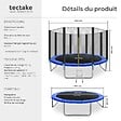 TECTAKE - Trampoline robuste élasticité ressorts solides filet sécurité résistant ouverture zippée poteaux rembourrés coussin protection noir bleu 366 cm ø - vignette