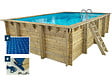 HABITAT ET JARDIN - Piscine bois rectangle " Panama "- 6.20 x 4.10 x 1.45 m + Bâche à bulles 180 µ - Bâche hiver 280 g/m² + - vignette