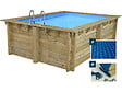 HABITAT ET JARDIN - Piscine bois rectangle " Caimans 120  " - 4.10 x 3.00 x 1.24  m + Bâche à bulles 180 µ - Bâche hiver 280 g/m² - vignette