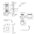 GROHE - Pack WC suspendu sans bride Start Round Ceramic  + abattant frein de chute + Bâti-support autoportant + Plaque carré blanc alpin - vignette