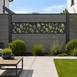 MCCOVER - PANNEAU ALU DECOR FEUILLES L 176cm / l 42,8cm pour clôture LARKO Gris anthracite RAL 7016, l.42,8cm, L.176cm - vignette