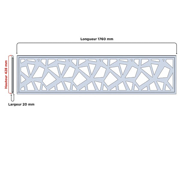 MCCOVER - PANNEAU ALU POUR CLOTURE DECOR POLYGONES L 176cm / l 42,8cm Gris anthracite RAL 7016, l.42,8cm, L.176cm - large
