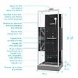 AURLANE - Cabine de douche carree 70x70x215 cm - Porte pivotante - Lignes grises anthracites - SCRATCHY 2 - vignette
