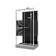 AURLANE - Cabine de douche rectangle 110x80x215cm - Portes pivotantes - Lignes grises anthracites - SCRATCHY 2 - vignette