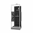 AURLANE - Cabine de douche carree 80x80x215cm - Porte pivotante - Lignes grises anthracites - SCRATCHY 2 - vignette