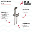 OLFA - Douchette WC Cox ronde + Support + Flexible inox brossé - vignette