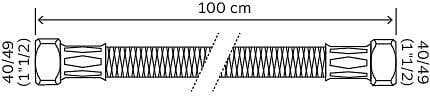 SOMATHERM FOR YOU - Flexible chauffage 2 écrous tournants 1"1/2 - 1000 mm - large