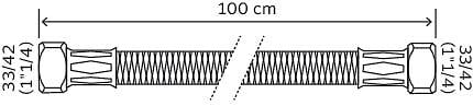SOMATHERM FOR YOU - Flexible chauffage 2 écrous tournants 1"1/4 - 1000 mm - large