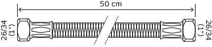 SOMATHERM FOR YOU - Flexible chauffage 2 écrous tournants 1" - 500 mm - large