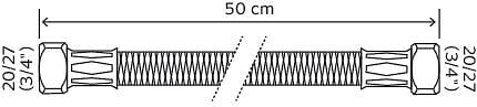 SOMATHERM FOR YOU - Flexible chauffage 2 écrous tournants 3/4" - 500 mm - large