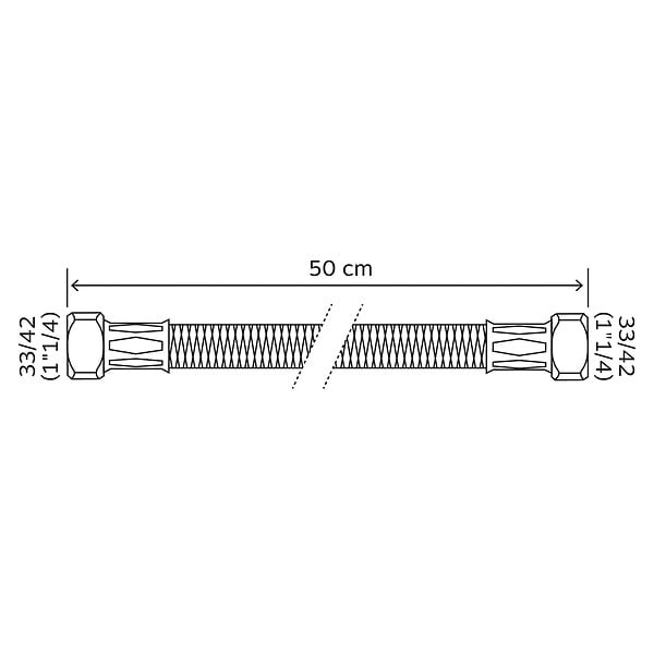 SOMATHERM FOR YOU - Flexible chauffage 2 écrous tournants 1"1/4 - 500 mm - large