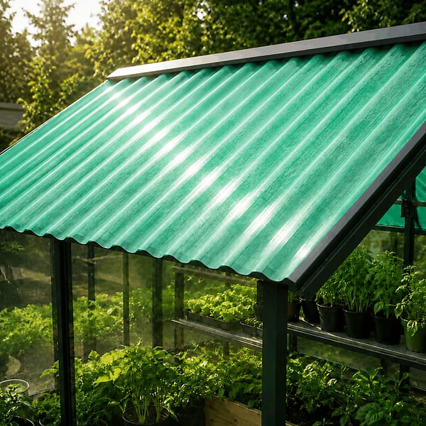 MCCOVER - Lot 5 plaques POLYESTER PO 76/18 VERT + 5 kits de fixations Vert, l.90 cm, L.200 cm - large