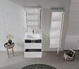 HABITAT ET JARDIN - Ensemble Meuble Vasque avec Miroir (2 Pièces) "Arno 65" - 65 x 45 x 52 cm - White - vignette