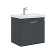 HABITAT ET JARDIN - Meuble Vasque "Desna 60" - 60 x 45 x 58 cm - Matte Anthracite - vignette
