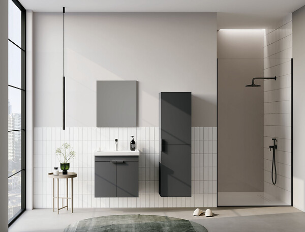 HABITAT ET JARDIN - Meuble Vasque "Desna 60" - 60 x 45 x 58 cm - Matte Anthracite - large