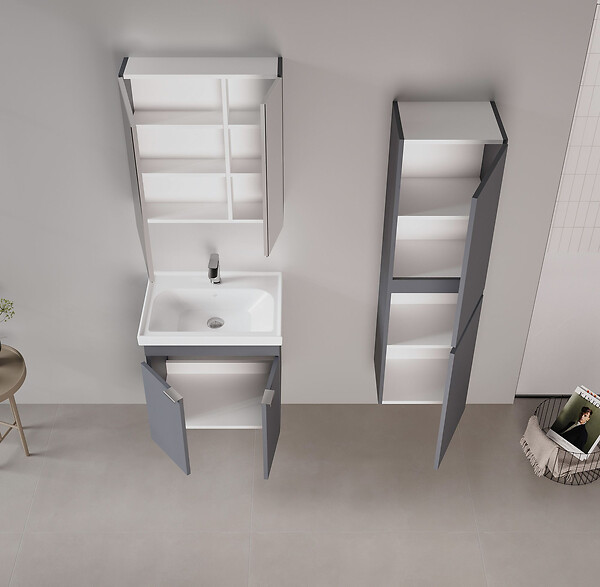 HABITAT ET JARDIN - Meuble Vasque "Desna 60" - 60 x 45 x 58 cm - Matte Anthracite - large