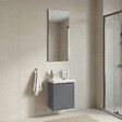 HABITAT ET JARDIN - Ensemble Meuble Vasque avec Miroir (2 Pièces) "Ferla 40" - 40 x 22 x 50 cm - Matte Grey - vignette
