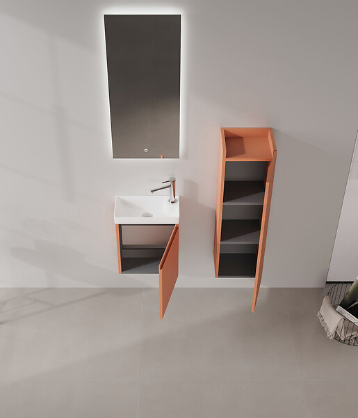 HABITAT ET JARDIN - Meuble Vasque "Ferla 40" - 40 x 22 x 50 cm - Matte Cinnamon - large