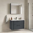 HABITAT ET JARDIN - Ensemble Meuble Vasque avec Miroir (2 Pièces) "Bari 85 v2" - 85 x 45 x 55 cm - Matte Anthracite - vignette