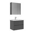 HABITAT ET JARDIN - Ensemble Meuble Vasque avec Miroir (2 Pièces) "Arno 65" - 65 x 45 x 52 cm - Grey - vignette