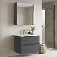 HABITAT ET JARDIN - Ensemble Meuble Vasque avec Miroir (2 Pièces) "Arno 65" - 65 x 45 x 52 cm - Grey - vignette