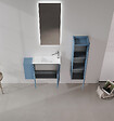 HABITAT ET JARDIN - Ensemble Meuble Vasque avec Miroir (2 Pièces) "Ferla 80" - 80 x 22 x 45 cm - Matte Blue - vignette