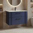 HABITAT ET JARDIN - Meuble Vasque "Bari 85 v2" - 85 x 45 x 55 cm - Matte Navy Blue - vignette