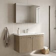 HABITAT ET JARDIN - Ensemble Meuble Vasque avec Miroir (2 Pièces) "Desna 100" - 100 x 45 x 58 cm - Oak - vignette