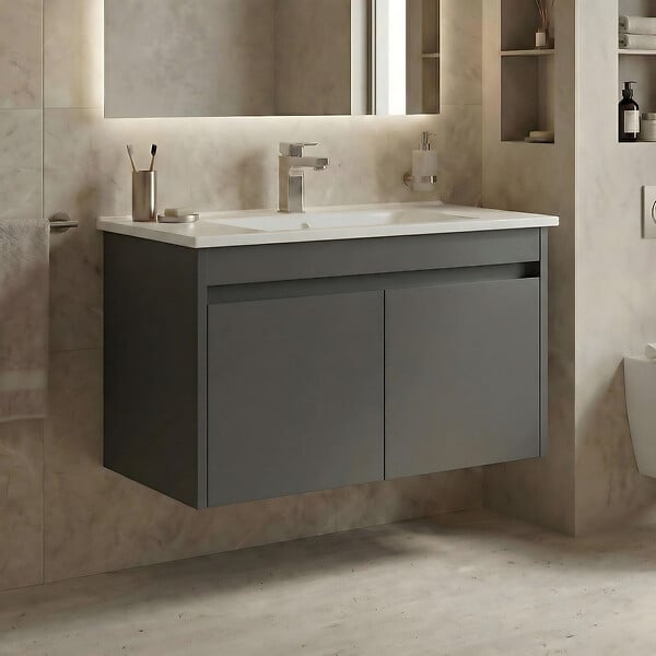 HABITAT ET JARDIN - Meuble Vasque "Arno 85" - 85 x 45 x 52 cm - Grey - large
