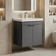 HABITAT ET JARDIN - Meuble Vasque "Desna 50" - 50 x 38 x 58 cm - Matte Anthracite - vignette
