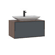HABITAT ET JARDIN - Meuble Vasque "Craft 80" - 80 x 50 x 40 cm - Walnut / Anthracite - vignette