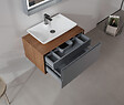 HABITAT ET JARDIN - Meuble Vasque "Craft 80" - 80 x 50 x 40 cm - Walnut / Anthracite - vignette