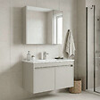 HABITAT ET JARDIN - Ensemble Meuble Vasque avec Miroir (2 Pièces) "Arno 85" - 85 x 45 x 52 cm - Cashmere - vignette