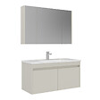 HABITAT ET JARDIN - Ensemble Meuble Vasque avec Miroir (2 Pièces) "Arno 100" - 100 x 45 x 52 cm - Cashmere - vignette