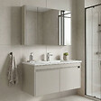 HABITAT ET JARDIN - Ensemble Meuble Vasque avec Miroir (2 Pièces) "Arno 100" - 100 x 45 x 52 cm - Cashmere - vignette