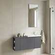 HABITAT ET JARDIN - Ensemble Meuble Vasque avec Miroir (2 Pièces) "Ferla 110" - 110 x 22 x 45 cm - Matte Grey - vignette