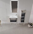 HABITAT ET JARDIN - Ensemble Meuble Vasque avec Miroir (2 Pièces) "Ferla 80" - 80 x 22 x 45 cm - Matte Mink - vignette