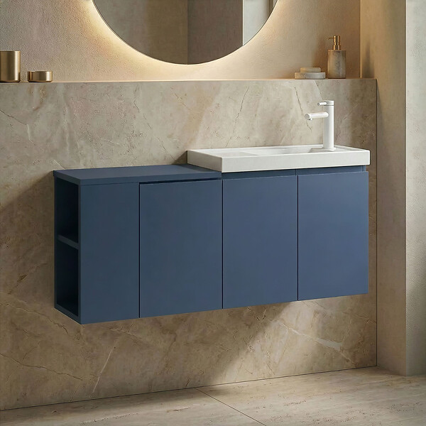 HABITAT ET JARDIN - Meuble Vasque "Ferla 110" - 110 x 22 x 45 cm - Petrol Blue - large