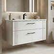 HABITAT ET JARDIN - Meuble Vasque "Bari 100 v2" - 100 x 45 x 55 cm - Matte White - vignette
