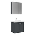 HABITAT ET JARDIN - Ensemble Meuble Vasque avec Miroir (2 Pièces) "Desna 60" - 60 x 45 x 58 cm - Matte Anthracite - vignette