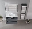 HABITAT ET JARDIN - Meuble Vasque "Arno 100" - 100 x 45 x 52 cm - Anthracite - vignette