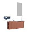 HABITAT ET JARDIN - Ensemble Meuble Vasque avec Miroir (2 Pièces) "Ferla 110" - 110 x 22 x 45 cm - Matte Cinnamon - vignette