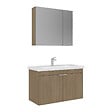 HABITAT ET JARDIN - Ensemble Meuble Vasque avec Miroir (2 Pièces) "Desna 90" - 90 x 45 x 58 cm - Oak - vignette