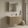 HABITAT ET JARDIN - Ensemble Meuble Vasque avec Miroir (2 Pièces) "Desna 90" - 90 x 45 x 58 cm - Oak - vignette