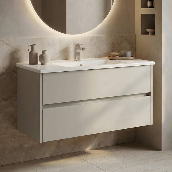 HABITAT ET JARDIN - Meuble Vasque "Arno 100" - 100 x 45 x 52 cm - Cashmere - large
